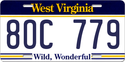 WV license plate 8OC779