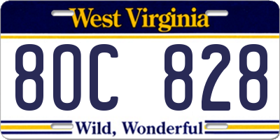 WV license plate 8OC828