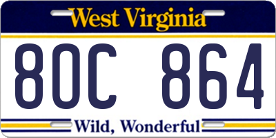 WV license plate 8OC864