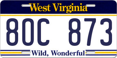 WV license plate 8OC873