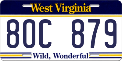 WV license plate 8OC879