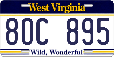 WV license plate 8OC895