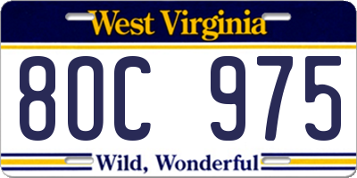 WV license plate 8OC975