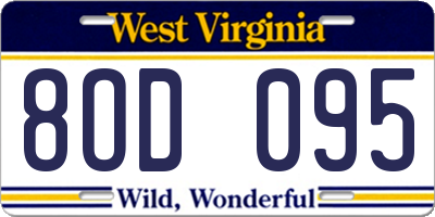 WV license plate 8OD095