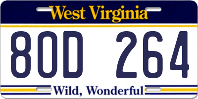 WV license plate 8OD264
