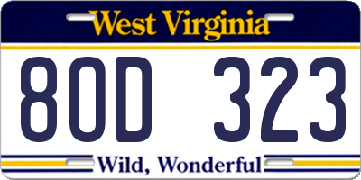 WV license plate 8OD323