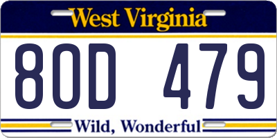 WV license plate 8OD479