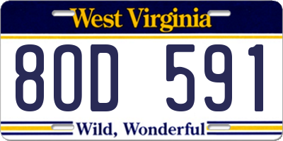WV license plate 8OD591