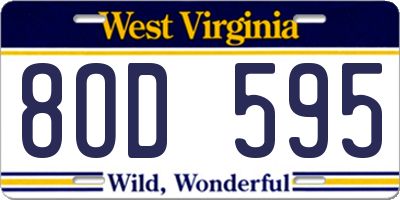 WV license plate 8OD595