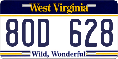 WV license plate 8OD628