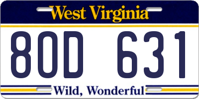 WV license plate 8OD631