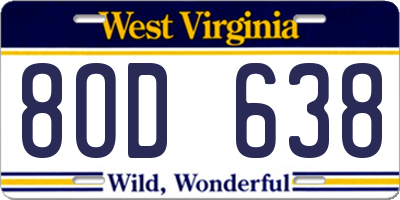 WV license plate 8OD638