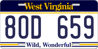 WV license plate 8OD659