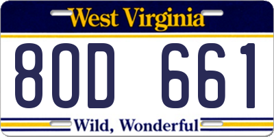 WV license plate 8OD661