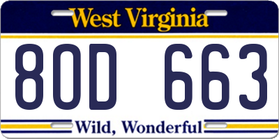 WV license plate 8OD663