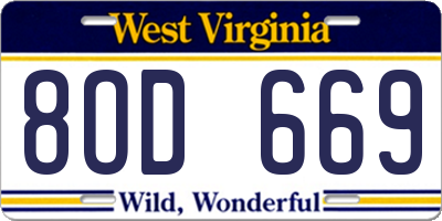 WV license plate 8OD669