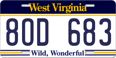 WV license plate 8OD683