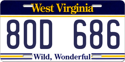 WV license plate 8OD686