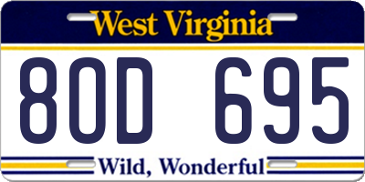 WV license plate 8OD695