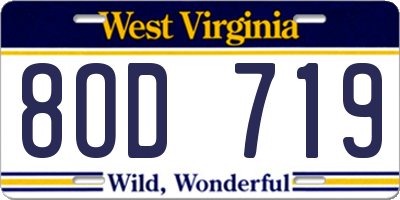 WV license plate 8OD719