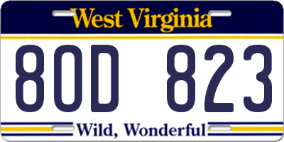 WV license plate 8OD823