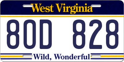 WV license plate 8OD828
