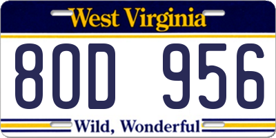 WV license plate 8OD956