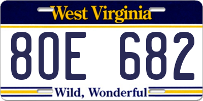 WV license plate 8OE682