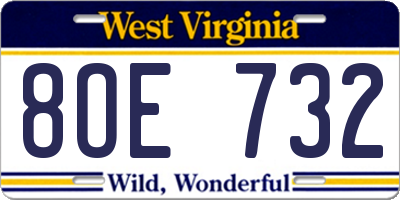 WV license plate 8OE732
