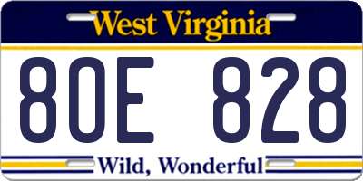 WV license plate 8OE828