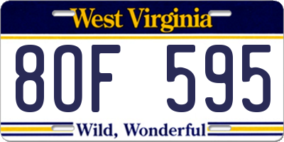 WV license plate 8OF595