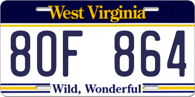 WV license plate 8OF864