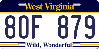 WV license plate 8OF879