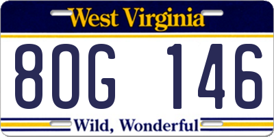 WV license plate 8OG146