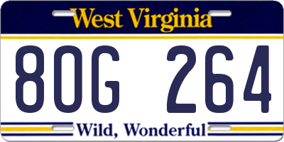 WV license plate 8OG264
