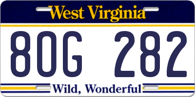 WV license plate 8OG282