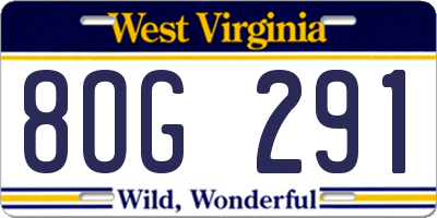 WV license plate 8OG291