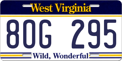 WV license plate 8OG295
