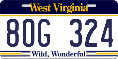 WV license plate 8OG324
