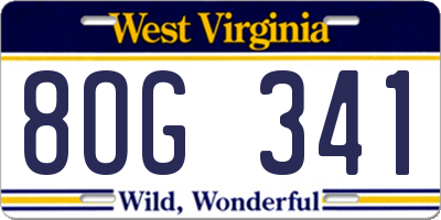 WV license plate 8OG341