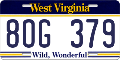 WV license plate 8OG379
