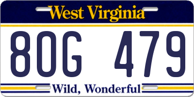 WV license plate 8OG479