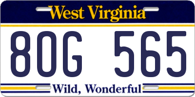 WV license plate 8OG565