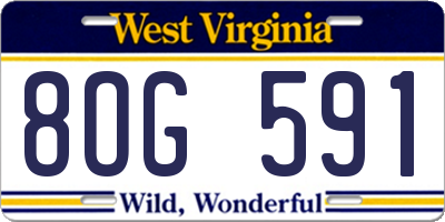 WV license plate 8OG591