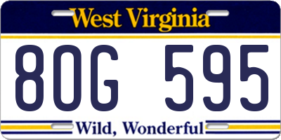 WV license plate 8OG595