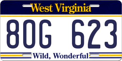WV license plate 8OG623
