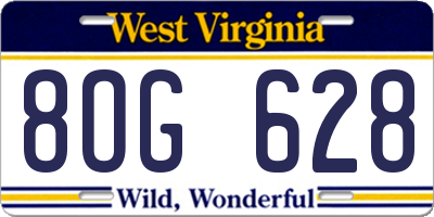 WV license plate 8OG628