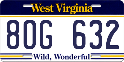 WV license plate 8OG632
