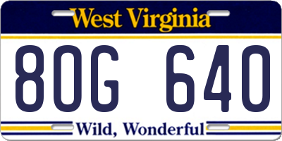 WV license plate 8OG640