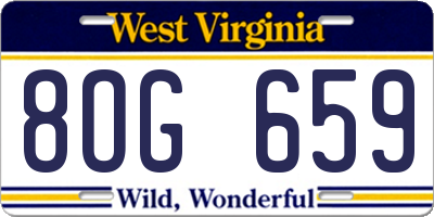WV license plate 8OG659